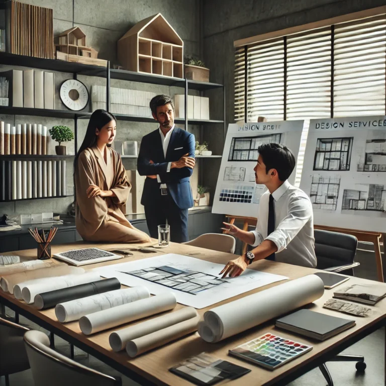 Sketsa desain kreatif dengan detail konsep yang inovatif dan fungsional.